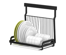 Load image into Gallery viewer, Black Stainless Steel Wall Mounted Kitchen Storage Rack Dish Drainer Plate Drying Pot Cover Cutlery Holder Oragnizer Accessories
