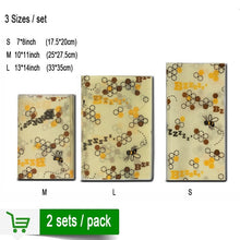 Load image into Gallery viewer, 2 sets/pack Reusable Beeswax Cloth Wrap Food Fresh Bag Lid Cover Stretch Lid Jungle Party Bees wax wrap plastic wrap
