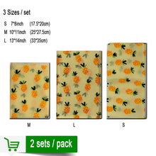 Load image into Gallery viewer, 2 sets/pack Reusable Beeswax Cloth Wrap Food Fresh Bag Lid Cover Stretch Lid Jungle Party Bees wax wrap plastic wrap
