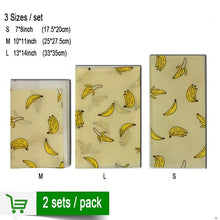 Load image into Gallery viewer, 2 sets/pack Reusable Beeswax Cloth Wrap Food Fresh Bag Lid Cover Stretch Lid Jungle Party Bees wax wrap plastic wrap
