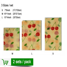 Load image into Gallery viewer, 2 sets/pack Reusable Beeswax Cloth Wrap Food Fresh Bag Lid Cover Stretch Lid Jungle Party Bees wax wrap plastic wrap
