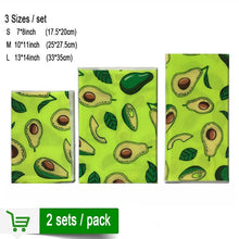 Load image into Gallery viewer, 2 sets/pack Reusable Beeswax Cloth Wrap Food Fresh Bag Lid Cover Stretch Lid Jungle Party Bees wax wrap plastic wrap
