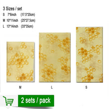 Load image into Gallery viewer, 2 sets/pack Reusable Beeswax Cloth Wrap Food Fresh Bag Lid Cover Stretch Lid Jungle Party Bees wax wrap plastic wrap
