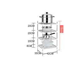 Load image into Gallery viewer, 6 Layers Kitchen Storage Holder Rack Stainless Steel Pot Shelf  Kitchenware Pan Cover Corner Storage Rack Shelf Organizer
