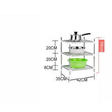 Load image into Gallery viewer, 6 Layers Kitchen Storage Holder Rack Stainless Steel Pot Shelf  Kitchenware Pan Cover Corner Storage Rack Shelf Organizer
