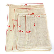 Load image into Gallery viewer, Reusable Organic Cotton Produce Bags Cotton Mesh Bags Biodegradable Eco-Friendly Shopping Storage Bag for Fruit, Vegetable, Toys
