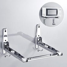 Load image into Gallery viewer, Support Folding Steel Telescopic Shelf Microwave Wall Mount Bracket Silver Steel  Home Decor Furniture Kitchen Dathroom
