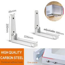 Load image into Gallery viewer, Support Folding Steel Telescopic Shelf Microwave Wall Mount Bracket Silver Steel  Home Decor Furniture Kitchen Dathroom
