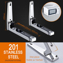 Load image into Gallery viewer, Support Folding Steel Telescopic Shelf Microwave Wall Mount Bracket Silver Steel  Home Decor Furniture Kitchen Dathroom
