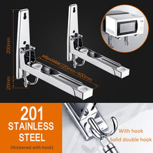 Load image into Gallery viewer, Support Folding Steel Telescopic Shelf Microwave Wall Mount Bracket Silver Steel  Home Decor Furniture Kitchen Dathroom
