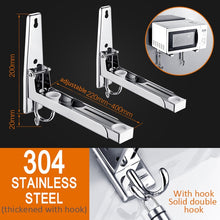 Load image into Gallery viewer, Support Folding Steel Telescopic Shelf Microwave Wall Mount Bracket Silver Steel  Home Decor Furniture Kitchen Dathroom
