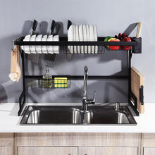 Load image into Gallery viewer, 65CM/85CM Over The Sink Stainless Steel Kitchen Rack Dish Bowl Drain Drying Shelf Storage Organizer Holder With 4 Hooks
